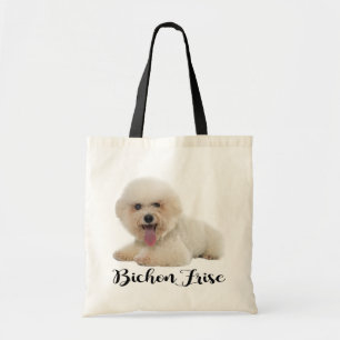 Weiße Bichon Frise Welpe Hund Schwarze Liebe Tragetasche