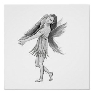 Weiße Birch Fairy mit Rinde Poster