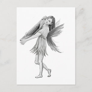 Weiße Birch Fairy mit Rinde Postkarte
