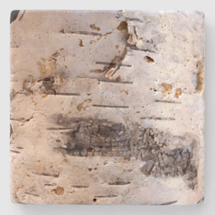 Weiße Birch Tree Bark Steinuntersetzer
