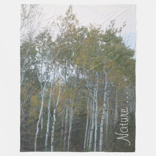 Weiße Birke Bark Tree Fleece Blanket (Vorderseite)