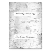 Weiße Birke Platzkarten mit Namen