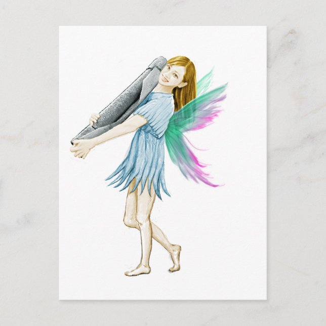 Weiße Birke Tree Fairy trägt Rinde Postkarte (Vorderseite)