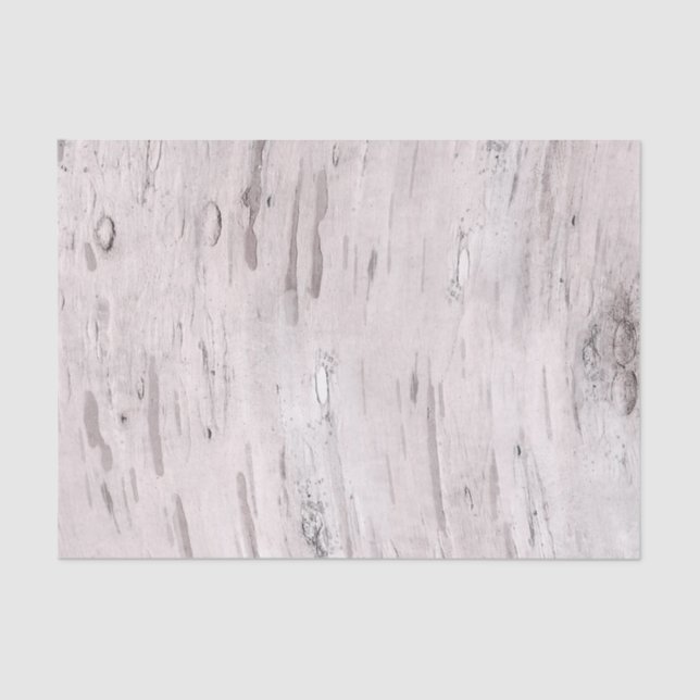 Weiße Birkenbaum Holz Rustikaler Stallbaum Chic Seidenpapier (Vorderseite)