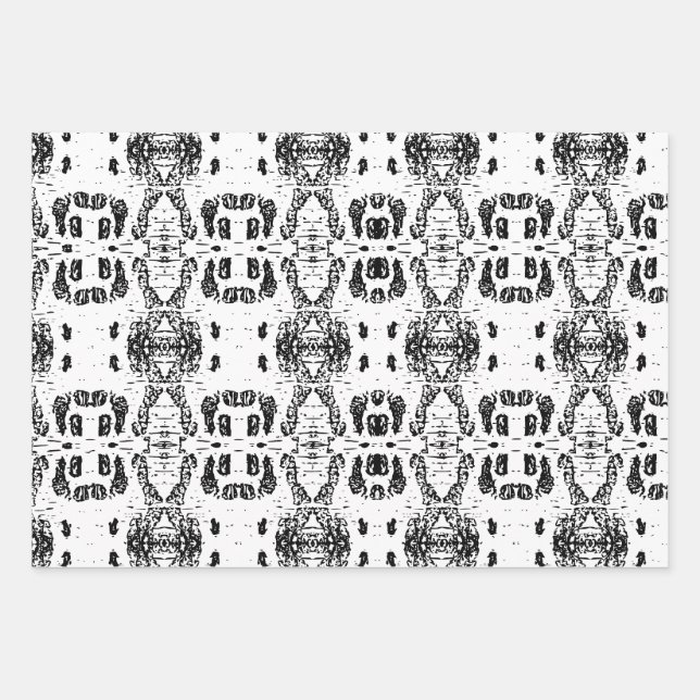 Weiße Birkenbaumbraue Gemustert Geschenkpapier Set (Vorderseite)