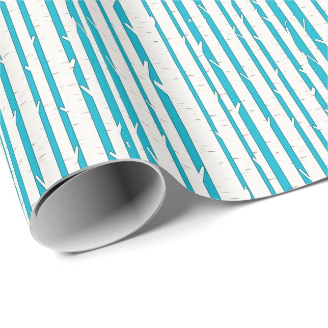Weiße Birkenbäume Geschenkpapier (Rolleneckpunkt)