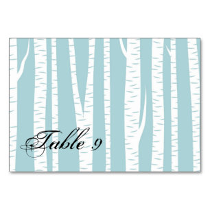 Weiße Birkenbäume Tischnummer