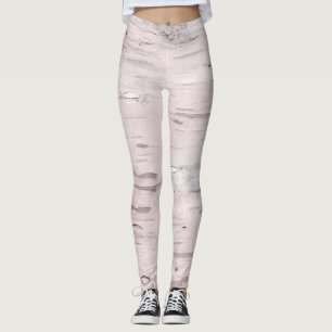 Weiße Birkenholz-Rustikal-Bauernhaus Chic Leggings