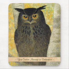 Weiße Birne und Horned Owl Katsuda Yukio Vogelkuns Mousepad