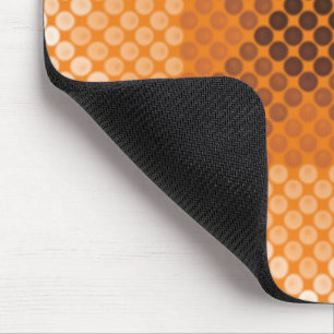 Weiße bis braune Kreise auf orangefarbenen, quadra Mousepad