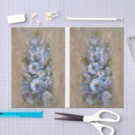 Weiße /Blaue Gänseblümchen DBL Seidenpapier