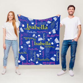 Weiße, blaue, rosa Mädchen Fleecedecke