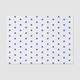 Weiße blaue Sterne und graue Streifen Modernes Mus Seidenpapier