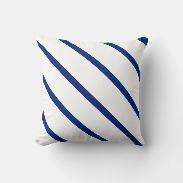 Weiße blaue Streifen der Marine Kissen (Vorderseite)