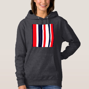 Weiße, blaue und rote Streifen Hoodie