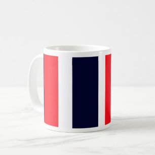 Weiße, blaue und rote Streifen Kaffeetasse