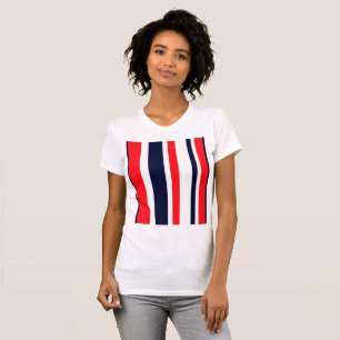 Weiße, blaue und rote Streifen T-Shirt