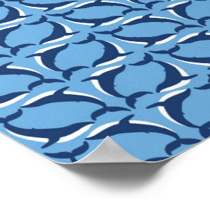 Weiße Blaue Wale Yin Yang Meer Tier Ozean Marine Poster