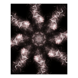 Weiße Blitz Plasma Fraktal Kunst Poster