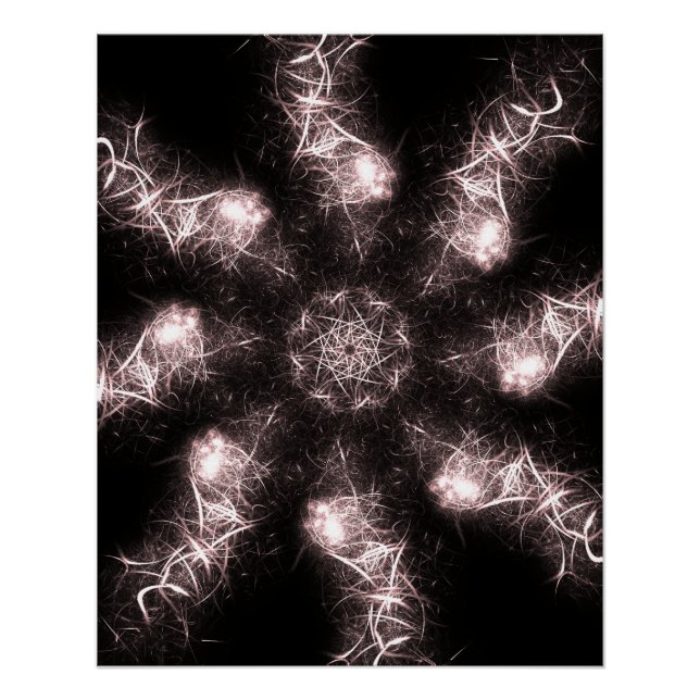 Weiße Blitz Plasma Fraktal Kunst Poster (Vorderseite)