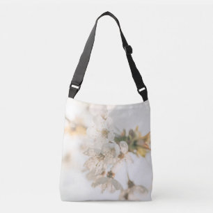 Weiße Blossom Nature Foto Tragetaschen Mit Langen Trägern