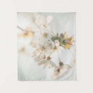 Weiße Blossom Nature Foto Wandteppich
