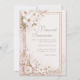 Weiße Blossom Romantische Hochzeit Einladung