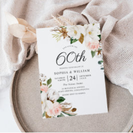 Weiße Blume 60. Hochzeitstag Einladung