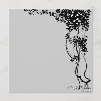 Weiße Blume auf einem Wein Vintage Kunst Einladung