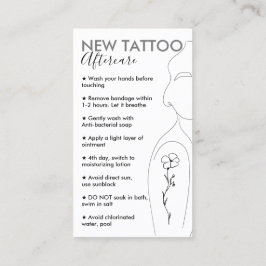 Weiße Blume auf Girl Shoulle New Tattoo Aftercare Visitenkarte