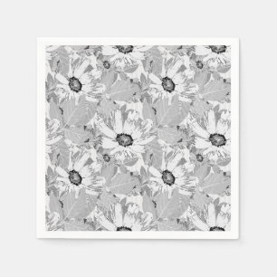 Weiße Blume auf hellgrau. Serviette