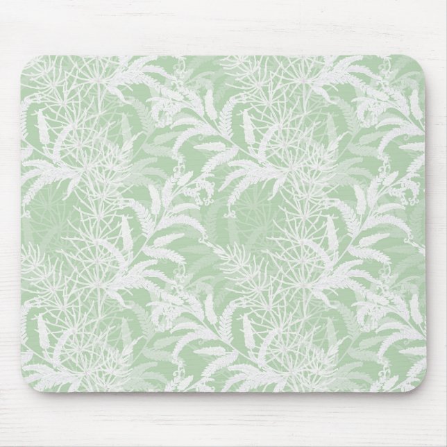 Weiße Blume auf hellgrün. Mousepad (Vorne)