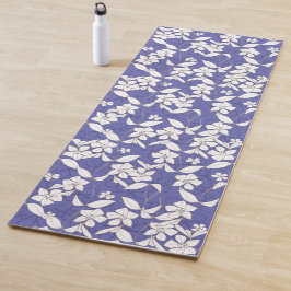 Weiße Blume auf Periwinkle Lavender Yogamatte