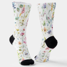 Weiße Blume Blumenmuster Socken