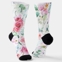 Weiße Blume Blumenmuster Socken