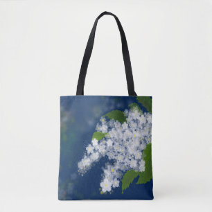 Weiße Blume, blumenreich Tasche