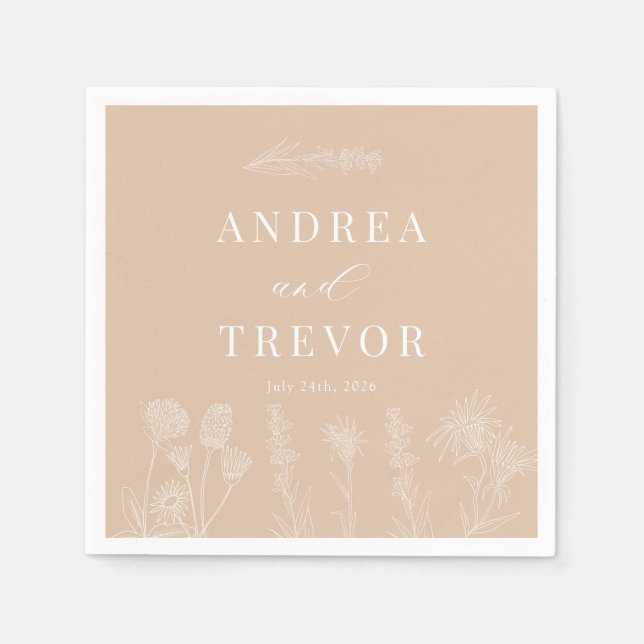 Weiße Blume | Boho Chic Wedding Serviette (Vorderseite)