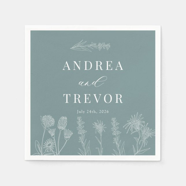 Weiße Blume | Boho Chic Wedding Serviette (Vorderseite)