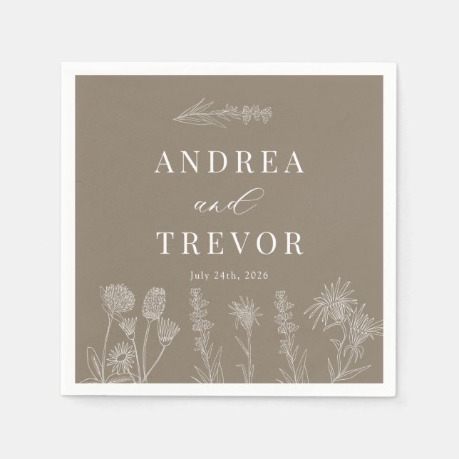 Weiße Blume | Boho Chic Wedding Serviette (Vorderseite)