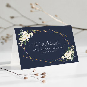 Weiße Blume, Creme-Blume, Boho, Babydusche Dankeskarte