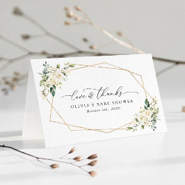 Weiße Blume, Creme-Blume, Boho, Babydusche Dankeskarte