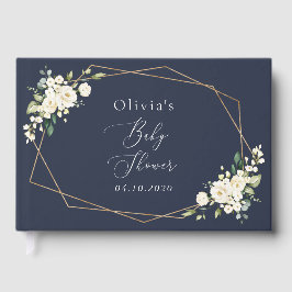 Weiße Blume, Creme-Blume, Boho, Babydusche Gästebuch