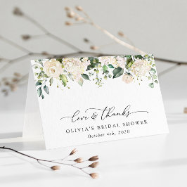 Weiße Blume, Creme-Blume, Boho, Brautparty Dankeskarte