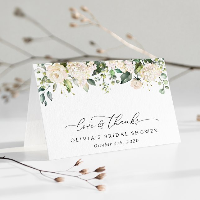 Weiße Blume, Creme-Blume, Boho, Brautparty Dankeskarte (Von Creator hochgeladen)