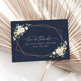 Weiße Blume, Creme-Blume, Boho, Brautparty Dankeskarte