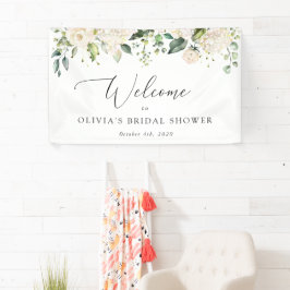 Weiße Blume, Creme-Blume, Boho, Bridal Empfang Banner