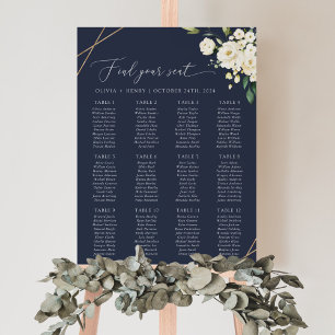 Weiße Blume, Creme-Blume, Boho, Seekarte Poster