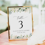 Weiße Blume, Creme-Blume, Boho, Tischnummern<br><div class="desc">Fügen Sie Ihrem Brautparty eine persönliche Touch mit diesen stilvollen und unvergesslichen Party hinzu! Das Design zeichnet sich durch weiße Aquarellfarben und eine grüne Umgebung auf weißem Hintergrund aus.</div>