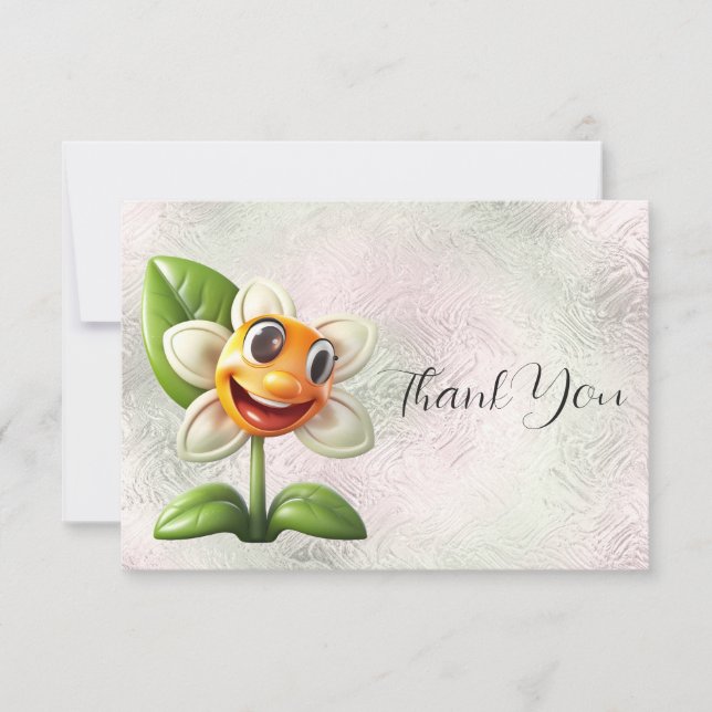 Weiße Blume Danke Karte (Vorderseite)