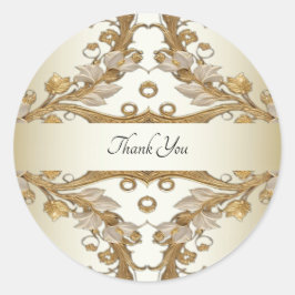 Weiße Blume Decorative Gold Siegel Aufkleber
